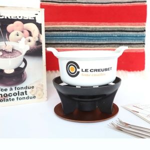 Vintage Le Creuset Chocolate Fondue Cast Iron Pot